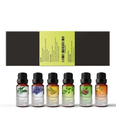 100% Pure Therapeutic Grade Essential Oils Gift Set - 6 x10 mL for Aromatherapy & Massage - Lavender Eucalyptus Sandalwood Sweet Orange Lemon Grass Peppermint - Buy Online on GoSupps.com