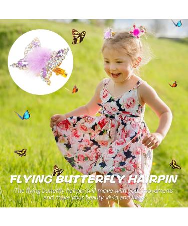 5 Pcs Flying Butterfly Hair Clips with Crystal Stones - Cute Hairpin Barrettes for Girls - Sparkling Hair Accessories & Gifts for Women - Buy Online on GoSupps.com