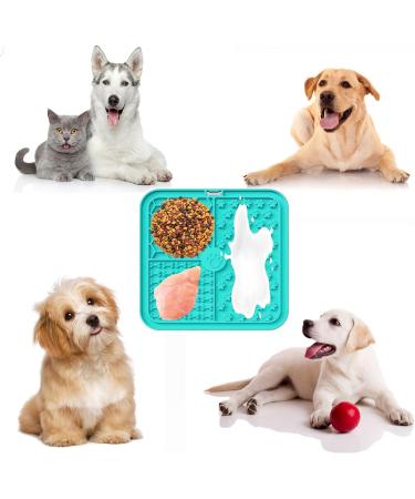 Jieyuchu Premium Lick Mat for Dogs & Cats - Leak-Proof Slow Feeder with Suction Cup & Silicone Spatula - Easy to Clean Blue Dog Bowl & Mat - Buy Online on GoSupps.com