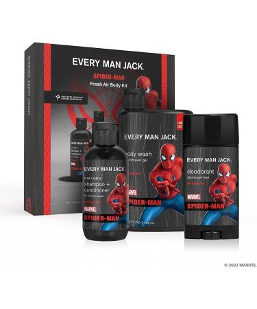 Every Man Jack Spider-Man Body Set - Perfect for Every Guy & Marvel-Lover - Bath and Body Marvel Gift Set with Clean Ingredients & Incredible Scents - Includes Body Wash Shampoo & Deodorant - Buy Online on GoSupps.com