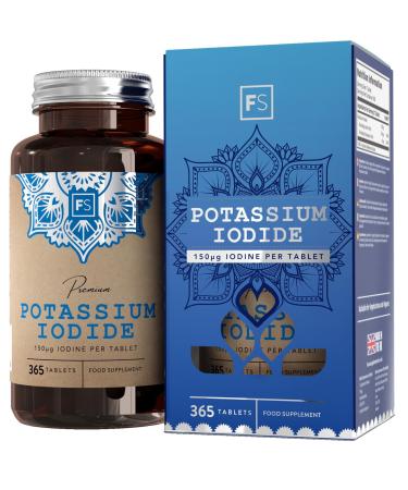 FS Potassium Iodide | 365 Potassium Supplements High Strength Tablets - 150mcg of Potassium Iodide per Serving | Potassium Iodine Tablets | Non-GMO Gluten & Allergen Free | Manufactured in The UK