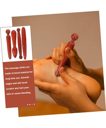 Gleavi 4-Piece Acupuncture Stick Set | Acupressure Bar & Foot Reflex Massage Tools | Wooden Deep Tissue Massager | Face Reflex Zone Relief | 12.50x1.00cm - Buy Online on GoSupps.com