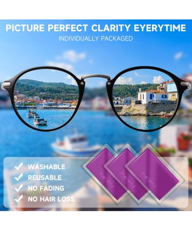 Metene 12 Pack Microfiber Cleaning Cloths - Individually Wrapped Storage Box Included | Perfect for Glasses Screens & Lenses - Purple (6x7 - Buy Online on GoSupps.com