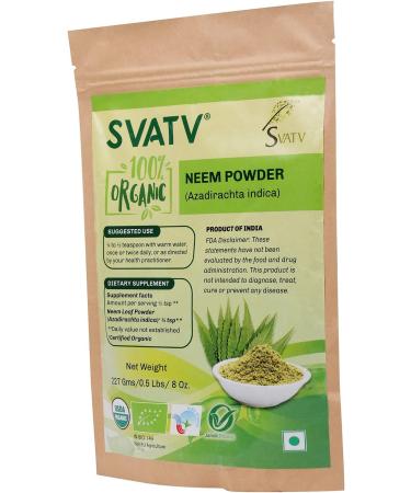 SVATV Organic Neem Powder 8oz - USDA Certified | Ayurvedic Neem Leaf Powder for Healthy Skin, Hair & Detox - Buy Online on GoSupps.com