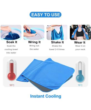 U-pick Cooling Towel(40" x 12") Soft and Breathable Chilly Towel Stay Cooling for Sports Workout Fitness Gym Yoga Pilates Travel Camping & More Gold/Blue/Jade/Dark Grey - Buy Online on GoSupps.com