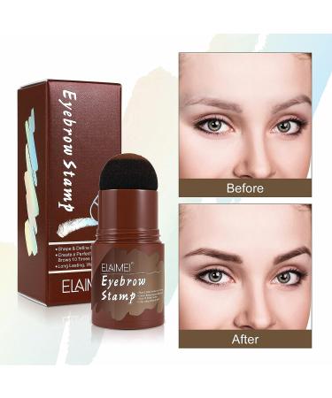 Dark Brown Eyebrow Stamp and Stencil Kit - Long-Lasting, Waterproof, Easy to Use | 24 Brow Stencils Included - Buy Online on GoSupps.com