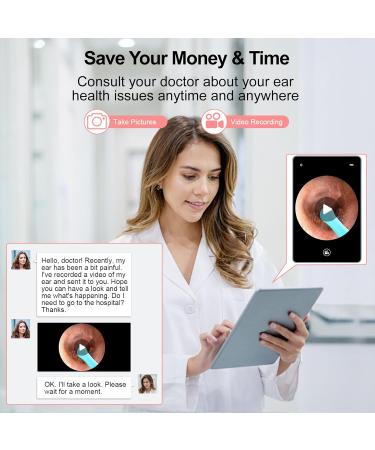 Ear Wax Removal Ear Cleaner with 1080P HD Camera with 6 LED Lights/IP67 Waterproof Lens/8 Traditional Tools Ear Wax Removal Kit Rechargeable Ear Cleaning kit for iOS Android Tablet (Pink07) - Buy Online on GoSupps.com