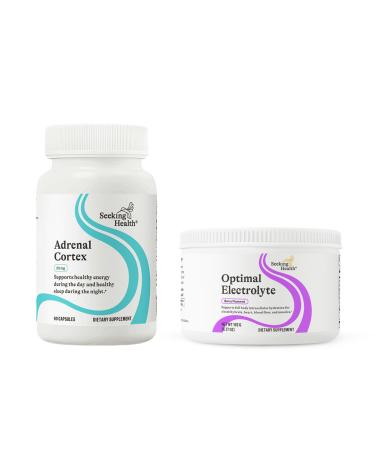 Adrenal Cortex & Optimal Electrolyte: Supports Stress Energy & Immunity + Electrolyte Powder for Hydration & Digestion Berry (60/30 Servings)