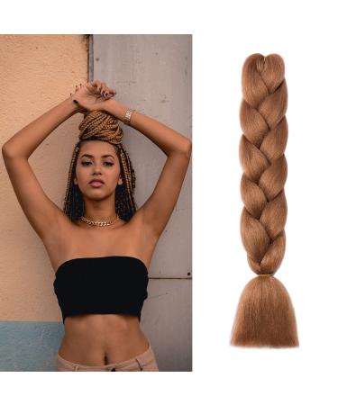 Gairyan jumbo braids extensions lichen art hair 1 piece 100g braiding hair extensions 60cm ombre synthetics braids afro hair for box crochet braids (light auburn) 60 cm (1 piece) Light outer - Buy Online on GoSupps.com