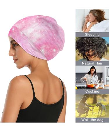 JUAMA Pink Galaxy Universe Satin Lined Sleep Cap for Women - Buy Online on GoSupps.com