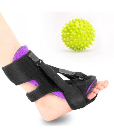 Plantar Fasciitis Night Splint, 2022 Upgraded 3 Adjustable Straps Plantar Fasciitis Relief Splint Night Splints for Plantar Fasciitis, Foot Drop, Achilles Tendonitis (Purple)