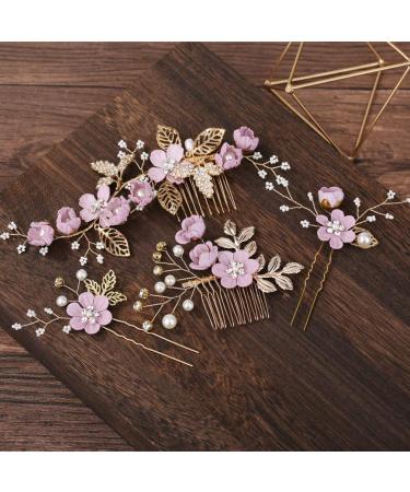 Stunning Purple Rhinestone Wedding Hair Comb - Crystal Bridal Headpiece & Accessories - Buy Online on GoSupps.com