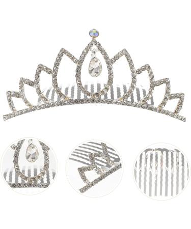 FRCOLOR Coloured Rhinestone Crown Hair Accessories Wedding Decorations For Ceremony Cake Topper Girls Rhinestone Princess Hair Crystal Royal Bridal Crown Comb Bridal Tiara Comb Fashion White 9X3.7CM - Buy Online on GoSupps.com
