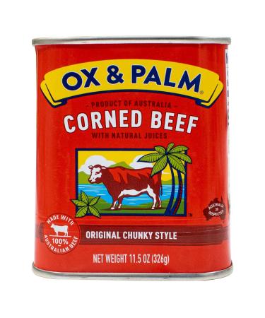 Ox & Palm Corned Beef Original Chunky Style Tapered Can, 11.5 Ounce (Pack of 12) Original Tapered Can 11.5 Ounce (Pack of 12)