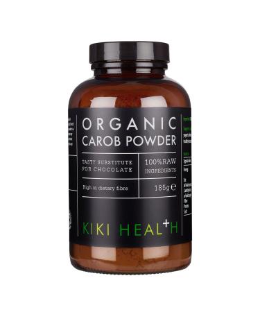 KIKI Health Organic RAW Carob Powder | Non GMO Gluten-Free Vegan Powder | Antioxidant Rich Superfood Perfect Chocolate Flavour Powder to Support Digestion | Antioxidant | Caffeine-Free - 185g