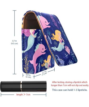 Travel Lipstick Organizer Case | Portable Makeup Bag with Mirror | Cute Mermaid Ocean Design Shop Internationally - Buy Online on GoSupps.com