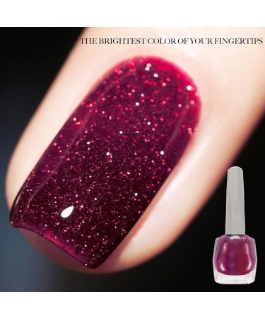 Red Pearl Metal Nail Polish Metallic Shell Glitter Holographic No Need UV Shimmering Long Lasting Large Volume 12ML Pearlescent Nail Polish DIY Art Manicure at Home Gift for Women & Girls - Buy Online on GoSupps.com