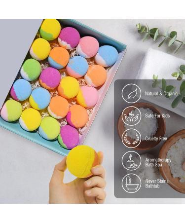Kids Bath Bombs with Surprise Inside - 20 Pack Gift Set for Girls and Boys | Handmade Fizzies Spa Balls for Children - Birthday, Christmas, Easter Day - Buy Online on GoSupps.com