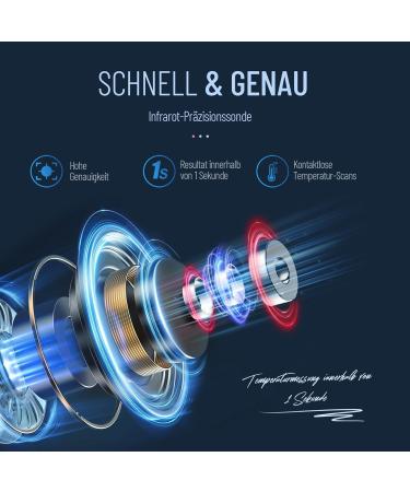 Buy Contactless Infrared Thermometer for Babies Children & Adults - Fever Alarm LCD Display Instant Accurate Readings - Black - Buy Online on GoSupps.com