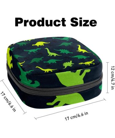 Portable Women's Binding-Up Bags | Menstrual Cup Pocket & Pads | Ideal for Teenage Girls | Dinosaur Green Footprint Design - Buy Online on GoSupps.com