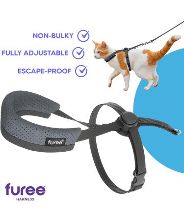 Furee Adjustable Cat Dishes - Anti-Flop Design with Push Button Adjuster | Safe & Stylish Feeding for Small Cats - Black/Gray - Buy Online on GoSupps.com