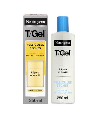 Neutrogena | T/Gel Anti-Dandruff Shampoo Dry Dandruff (250 ml bottle) – Shampoo for dry and damaged hair – Repairing and nourishing hair care for daily use