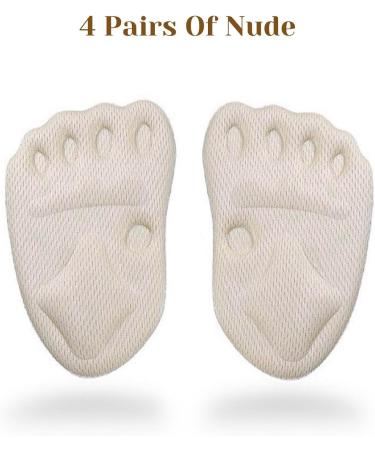 CB 4-Pairs Forefoot Shoe Metatarsal Pads - Ball-of-Foot Cushions for Pain Relief | Comfortable Insoles for Men Women & Kids - Style C-Nude - Buy Online on GoSupps.com