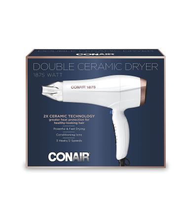 Conair 1875 Watt Double Ceramic Ionic Hair Dryer - White/Rose Gold - Buy Online on GoSupps.com