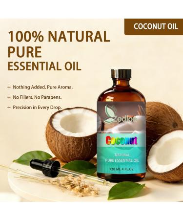 Coconut Essential Oil 4 Fl Oz and Rose Essential Oil 4 Fl Oz - Coconut & Rose Oil for Diffuser Aromatherapy Home Fragrance Skin & Hair Care DIY Candle & Soap Making Yoga - Buy Online on GoSupps.com