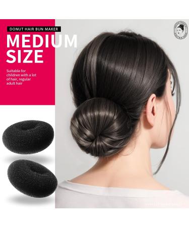 Teenitor 7 Hair Bun Makers Set - Black Donut Ring Style Chignon Bun Maker Kit with Bands & Pins for Ballet Dance - 2 Small, 2 Medium, 2 Large, 1 Extra-Large - Buy Online on GoSupps.com