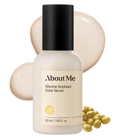 About Me Glycine Soybean Core Serum - 13 Peptides + Soy Protein Firming Serum Lightweight Emulsion for Fine Lines & Elasticity Squalane Niacinamide Ceramide NP All Skin Types 1.69 oz (50ml)