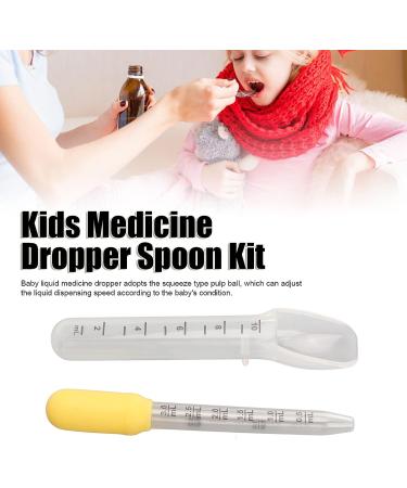 Baby Liquid Medicine Dropper Spoon | Food Grade Silicone Feeding Dispenser | Clear Scale Kids Oral Medicine Kit | for Toddler Infant Newborn (Yellow) - Buy Online on GoSupps.com