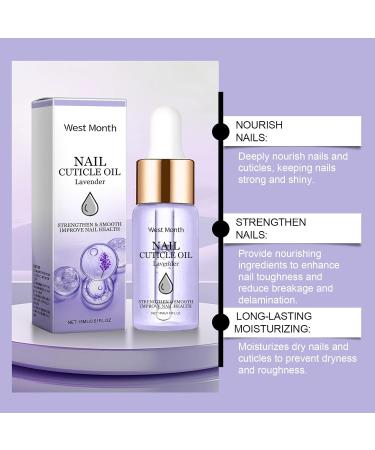 Lavender Nail Oil Natural Nail Serum Nail Care Vitamin E Enriched Conditioner with Lavender Essence Ideal for Travel Cuticle Care - Buy Online on GoSupps.com