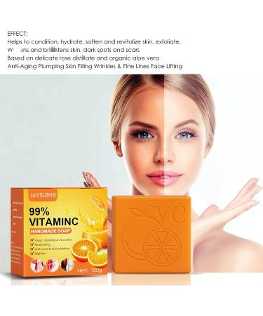 TMEEIHNSS 3PCS Vitamin C Soap Set - Handmade Orange Organic Soap for Face & Body - Buy Online on GoSupps.com
