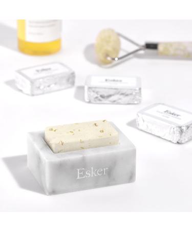Esker Aromatic Shower Steamer Set | Vegan & Cruelty-Free Clean Beauty | Calendula Palo Santo + Eucalyptus Lavender Steamers with Marble Holder - Buy Online on GoSupps.com