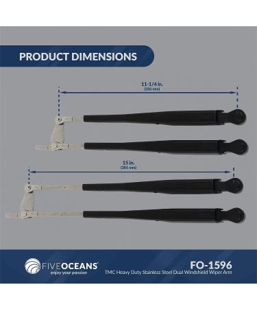 Five Oceans TMC Marine Heavy Duty Stainless Steel Pantographic Wiper Arm for Boats & RVs - 11-1/4 to 15 inches | FO1596 - Buy Online on GoSupps.com