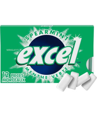 EXCEL Spearmint Flavoured Sugar Free Chewing Gum 12 Pieces 12 Packs & White Bubblemint Teeth Whitening Sugar Free Chewing Gum 18 Pieces 3 Packs - Buy Online on GoSupps.com
