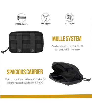 Oneigris Large Dog Feed Bag Set - 2 Pieces Reflective Tactical Training & Walking Bags Ideal for Tactical Dog Harness - Black - Buy Online on GoSupps.com