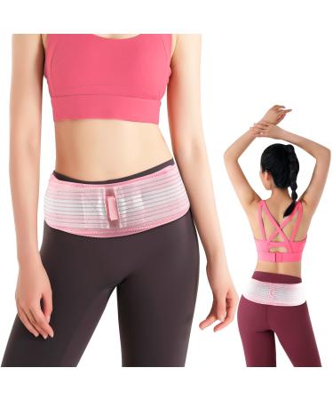 Sacroiliac Hip Belt for Women Pain Relief for Sciatic Pelvic Lower Back and Leg Adjustable Llumbar Support Belt for Back Pain Relief and Sciatica Prevention Belt (Pink)