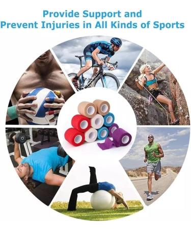Multi-Size Sports Self Adhesive Elastic Bandage Colorful Sport Tape Elastoplast for Finger Ankle Knee Support Pads First Aid Kit (Color : Khaki Size : 7.5cmX4.5m) 7.5cmX4.5m Khaki - Buy Online on GoSupps.com