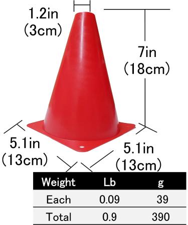 WOWGEEK 7 Inch Plastic Training Traffic Cones - Set of 10 Red Safety Cones for Soccer, Football, and Sport Training - Buy Online on GoSupps.com