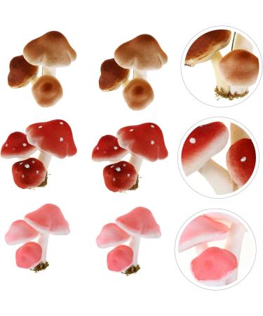 DECHOUS 18 Pcs Simulated Mushroom Emulation Mushroom Flower Pot Bonsai Decor Simulation Mini Mushroom Glass Faux Artificial Plants Indoor Mini Froth Adornment Delicate Child Iron Wire Food Assorted Colorx3pcs 9X8CMx3pcs - Buy Online on GoSupps.com