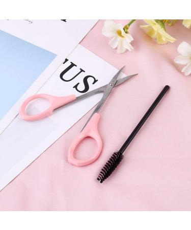11pcs Curved Craft Scissors Set | Stainless Steel Beauty Tools & Eyelash Grooming Kit for Perfect Makeup | Pink Outfit - Buy Online on GoSupps.com