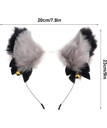 FRCOLOR Fox Ears Headband Plush Anime Animal Headband Cosplay Fur Cat Ears Hairband Party Costume Hair Accessories for Kids and Adults Grey - Buy Online on GoSupps.com