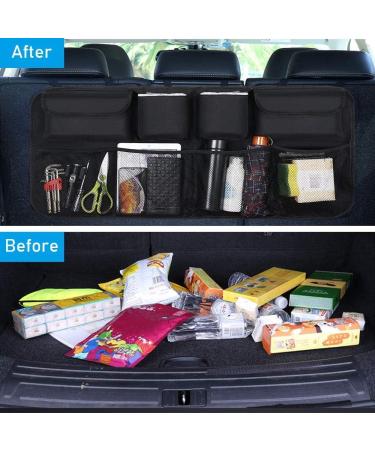 URAQT Car Boot Organiser & Waterproof Kick Mats Set - Multi-Pocket Children's Travel Storage - Durable & Foldable - Black 87x45cm - Buy Online on GoSupps.com