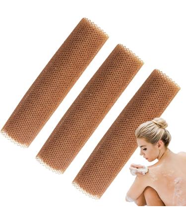 African Bath Sponge Long Mesh Bath Sponge - Nylon Mesh African Mesh Cloth Shower Net Scrubber | 3 Pieces Elastic Bath Sponges for Dead Skin Removal Daily Use Coffee - Buy Online on GoSupps.com