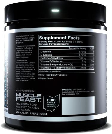 Buy Muscle Feast 8 Hour Energy - All Natural Keto-Friendly Sugar-Free Zero Calorie Unflavored 300g | International Shipping Available - Buy Online on GoSupps.com