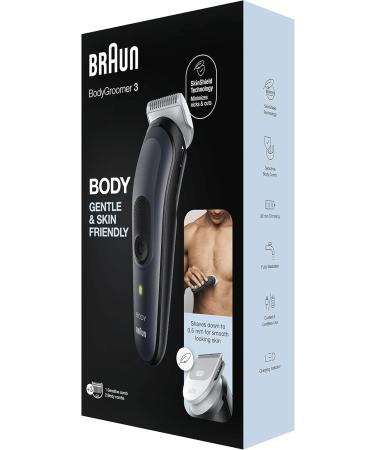 Braun Body Groomer 3 Manscaping Tool For Men With SkinShield Technology Sensitive Comb Wet & Dry 100% Waterproof UK 2 Pin Plug BG3350 Black/Grey - Buy Online on GoSupps.com