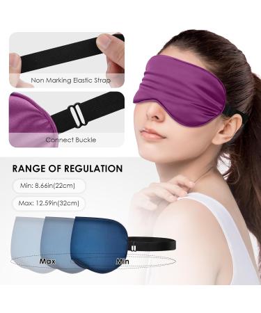 Buy FlyCoco 3PCS Silk Eye Masks for Comfortable Sleep Adjustable Light Blocking Night Masks for Travel | Blue Black Purple - Buy Online on GoSupps.com