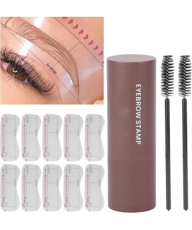 Eyebrow Stamp Kit Long Lasting Waterproof Eyebrow Powder Set Brow Stamp Shaping Kit Eyebrow Definer With 10 Reusable Eyebrow Stencils 2 Eyebrow Pen Brush - Hairline Shadow Powder Stick(Dark brown) - Buy Online on GoSupps.com